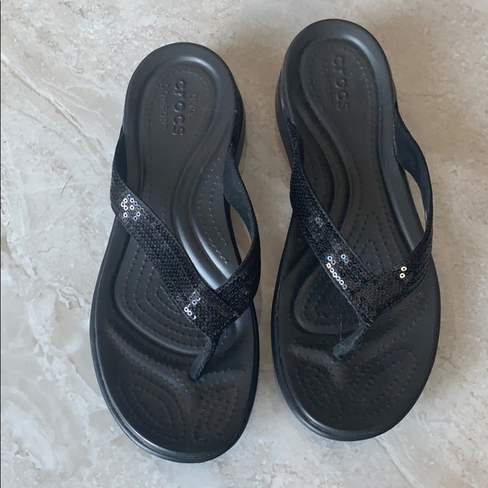 Crocs Women Capri Sequin Sandal Black